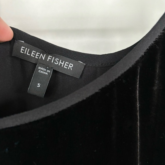 Eileen Fisher Black Velvet Tank Top Size S - Picture 2 of 6